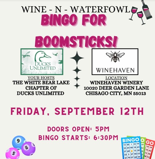 Ducks Unlimited Bingo at Winehaven - September 12 2025
